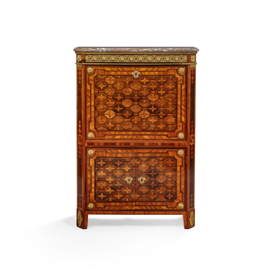 View full screen - View 1 of Lot 756. A Louis XVI gilt-bronze-mounted tulipwood, amaranth, bois satiné and marquetry secrétaire, stamped by Pierre Pioniez, circa 1770.