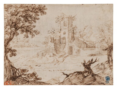 View full screen - View 1 of Lot 289. Landscape with ruins.