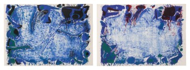 View full screen - View 1 of Lot 37. SAM FRANCIS | HAPPY DEATH PRINTS; AND HAPPY DEATH STONE (LEMBARK L.9 and L.10).