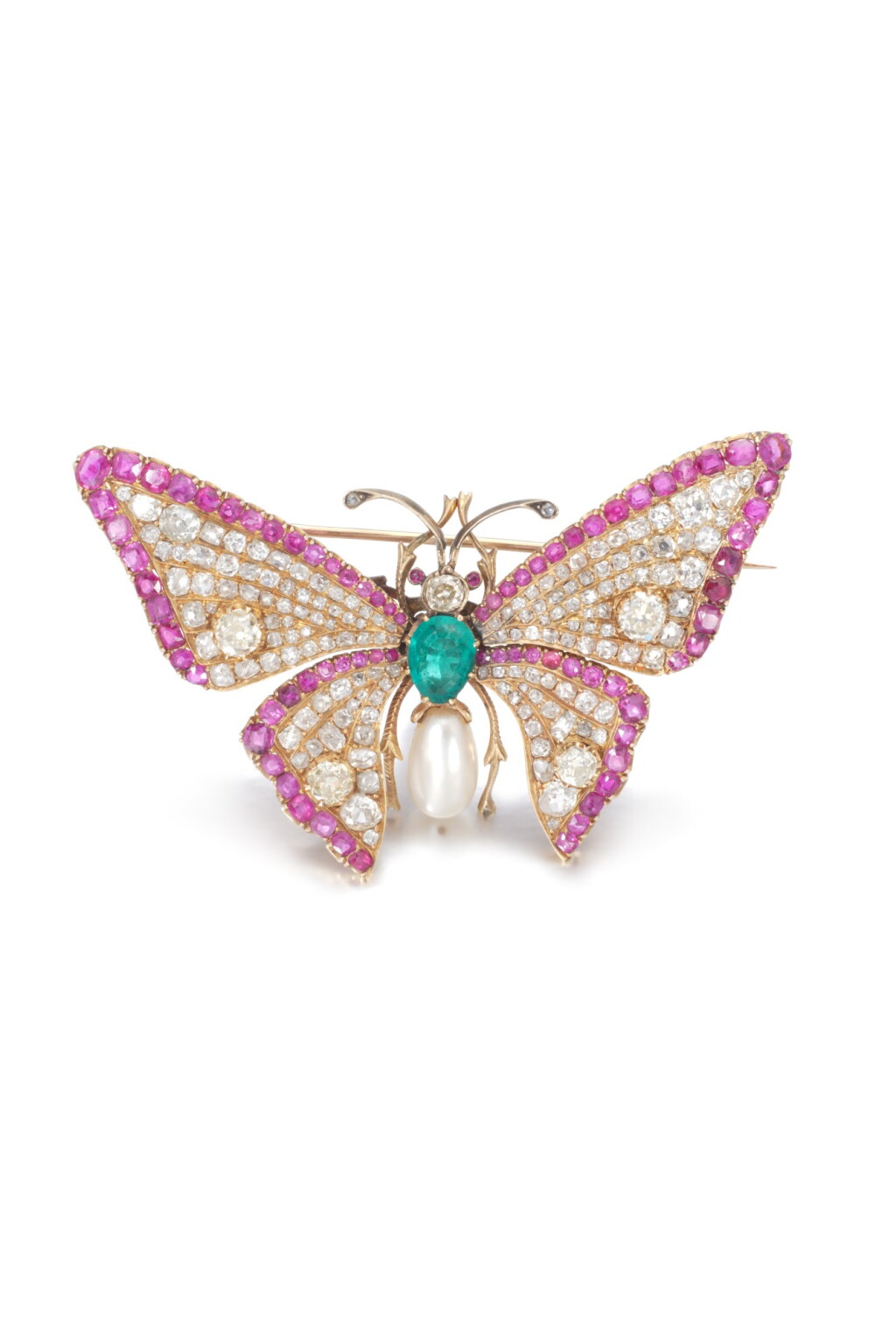 View full screen - View 1 of Lot 45. Gem set and diamond brooch.