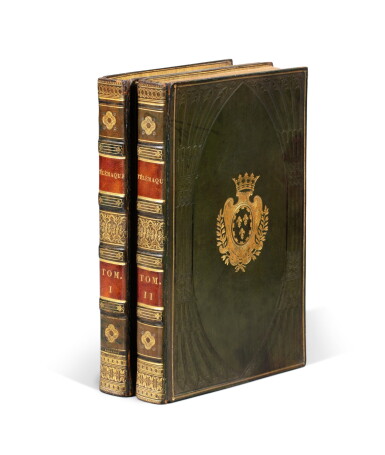 View full screen - View 1 of Lot 31. Les aventures de Télémaque, 1824. 2 vol. en veau d'époque, aux armes de Charles X..