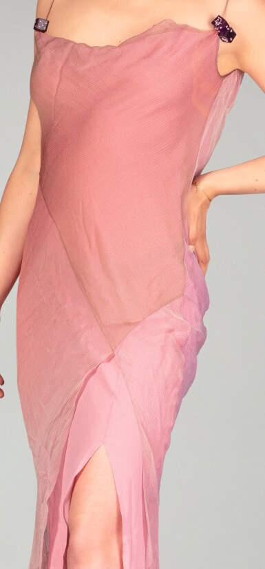 View full screen - View 1 of Lot 13. by John Galliano, Gown in dusty pink silk and chiffon, Autumn-Winter 2005.