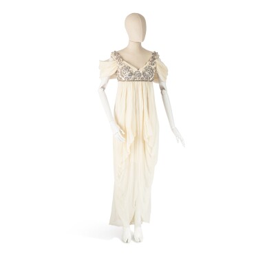 Alexander McQueen | Evening Gown, draped ivory silk chiffon, from the Alexander McQueen | Evening Gown, draped ivory silk chiffon, from the