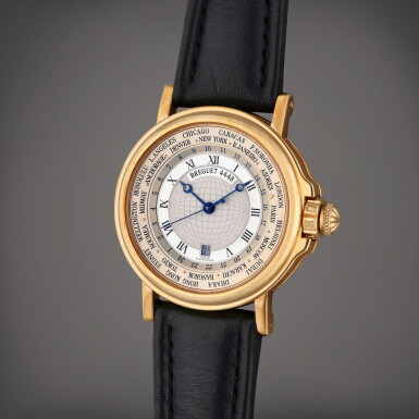 View full screen - View 1 of Lot 230. Reference 3700 Marine Hora Mundi | A yellow gold automatic world time wristwatch with date, Circa 2005.