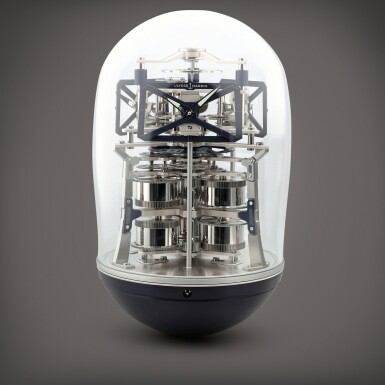 View full screen - View 1 of Lot 47. UFO Table Clock, Reference 9023-900LE-3A-BLUE A limited edition aluminum skeletonised triple time zone table clock Circa 2022 | 雅典 型號 9023-900LE-3A-BLUE 限量版鋁合金鏤空三時區UFO座鐘,製作年份約 2022.