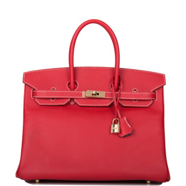 View full screen - View 1 of Lot 106. Candy Rouge Casaque Bicolor Birkin 35cm in Epsom Leather with Permabrass Hardware, 2011.