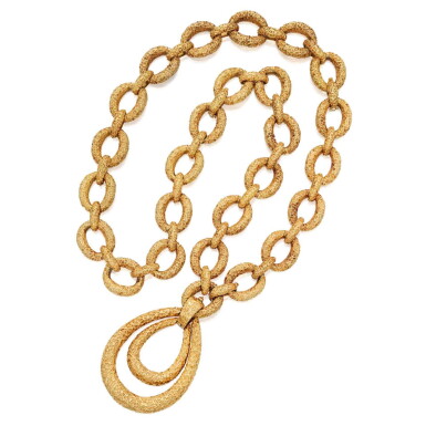 View full screen - View 1 of Lot 234. Gold Necklace-Bracelet Combination.