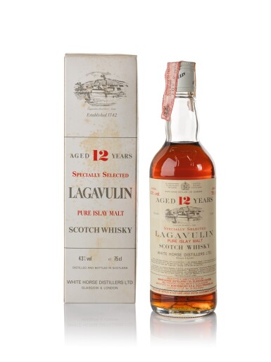 View full screen - View 1 of Lot 44. Lagavulin White Horse 12 Year Old 43.0 abv NV .