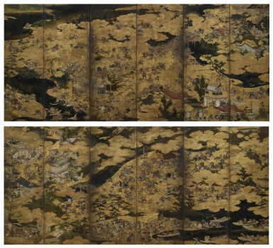 View full screen - View 1 of Lot 2105. Anonymous, Battles of the Genpei War, Momoyama – Edo period, late 16th – early 17th century | 源平合戦図屏風 桃山~江戸時代初期 16世紀後半~17世紀初頭.