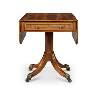 View full screen - View 1 of Lot 60. A Regency Mahogany and Tulipwood Inlaid Sofa Table, Circa 1820.