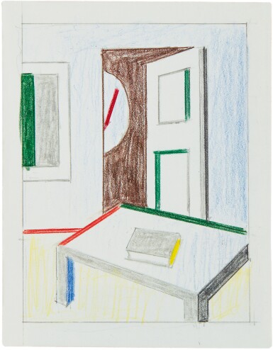 View full screen - View 1 of Lot 45. ROY LICHTENSTEIN | VIRTUAL INTERIOR WITH BOOK (STUDY) .