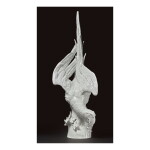 A MEISSEN LARGE WHITE FIGURE OF A MACAW (ARA ARARUNA/ARA MACAO) 20TH CENTURY