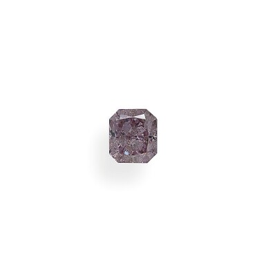View full screen - View 1 of Lot 16. A 0.51 Carat Fancy Purplish Pink Cut-Cornered Rectangular Modified Brilliant-Cut Diamond.