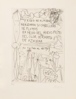 El entierro del Conde de Orgaz. 1969. Tirage limité à 263 exemplaires. 13 gravures de Picasso, dont le burin "Trozo de almibar" signée par Picasso.