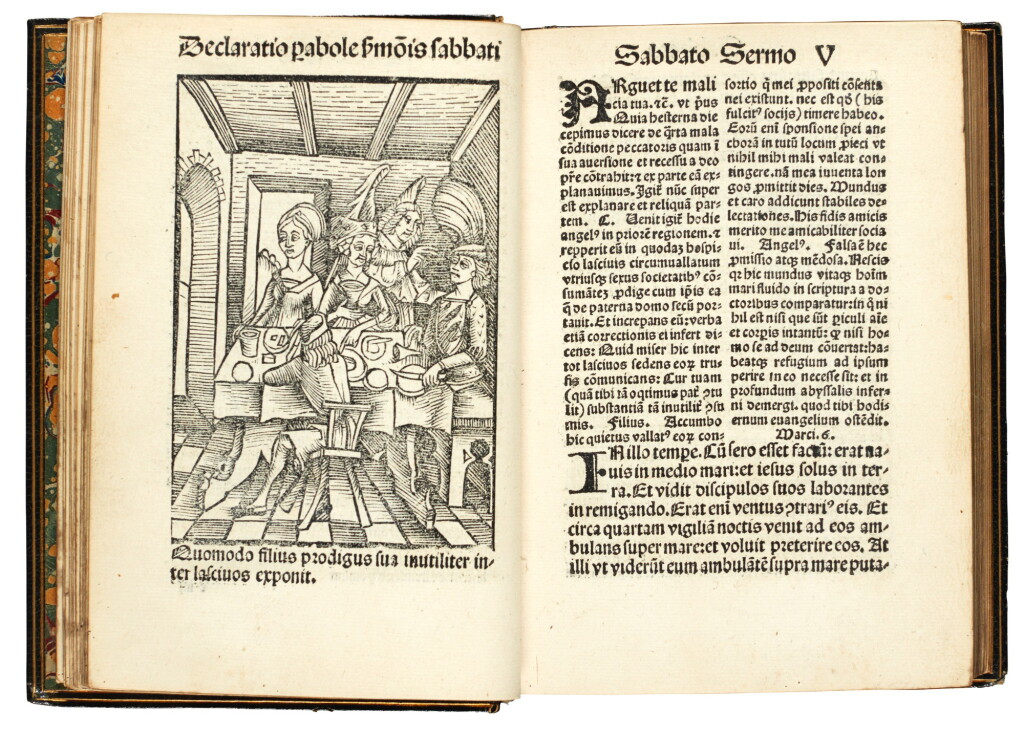 View full screen - View 1 of Lot 220. Meder, Quadragesimale, Basel, Furter, 1510, nineteenth-century blue morocco gilt.