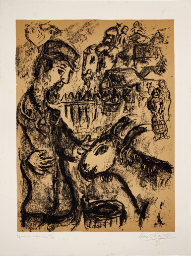 View full screen - View 1 of Lot 63. MARC CHAGALL | PAYSAN À LA CHÈVRE (M. 562).