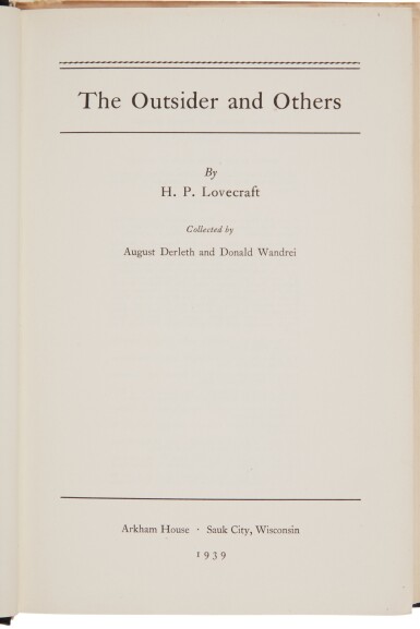 View full screen - View 1 of Lot 34. Lovecraft, H.P. | That is not dead which can eternal lie, And with strange aeons even death may die..
