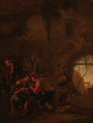 View full screen - View 1 of Lot 69. Banditti Playing Cards in a Grotto.
