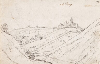 View full screen - View 1 of Lot 197. WENCESLAUS HOLLAR | VIEW OF PRAGUE, WITH THE HRADSCHIN CASTLE AND THE HIRSCHGRABEN.