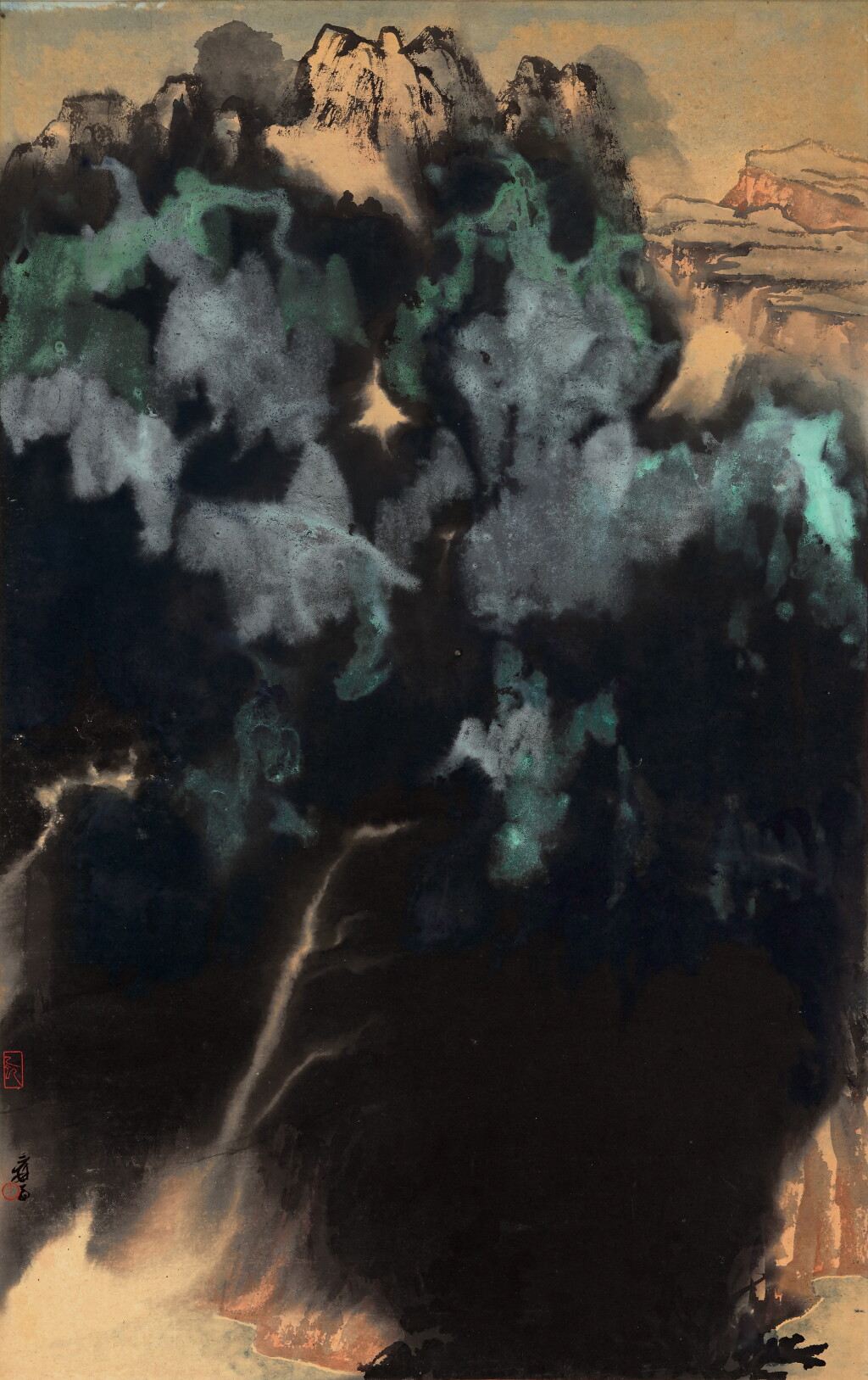 View full screen - View 1 of Lot 3211. 張大千 瑞奧道中 | Zhang Daqian (Chang Dai-chien, 1899-1983), On Route Switzerland-Austria.