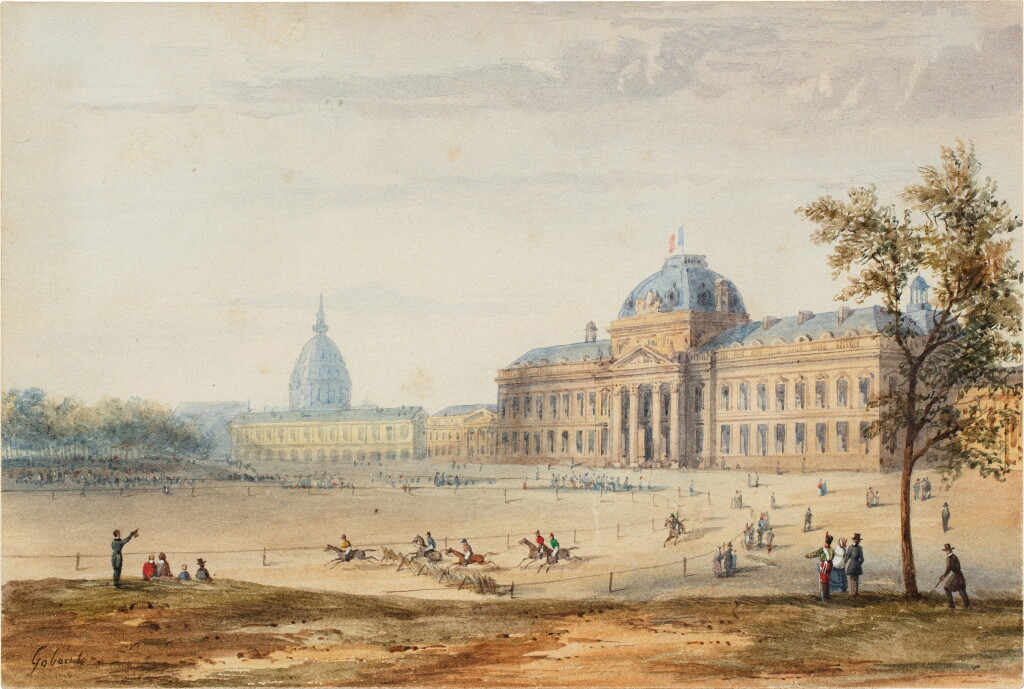 View full screen - View 1 of Lot 1416. Horse racing in front of the Champ de Mars, Paris.