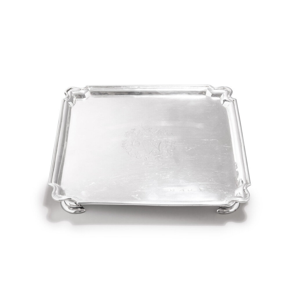 View full screen - View 1 of Lot 828. A George II silver salver, Edward Pocock, London, 1728.