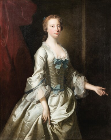 View full screen - View 1 of Lot 40. Portrait of Sarah Bridgeman, circa 1740-50 .