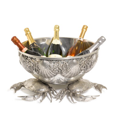 View full screen - View 1 of Lot 22. A large Italian pewter champagne and wine cooler, designed by Piero Figura for Atena, Milan, modern.