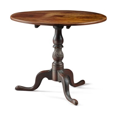 View full screen - View 1 of Lot 43. Chippendale Carved Walnut Tilt-Top Tea Table, Mid-Atlantic States, circa 1770.