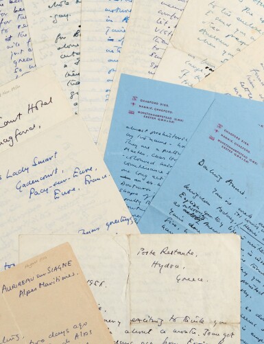 View full screen - View 1 of Lot 107. Patrick Leigh FERMOR | 11 autograph letters signed, to Ann Fleming, with a photocopy manuscript.