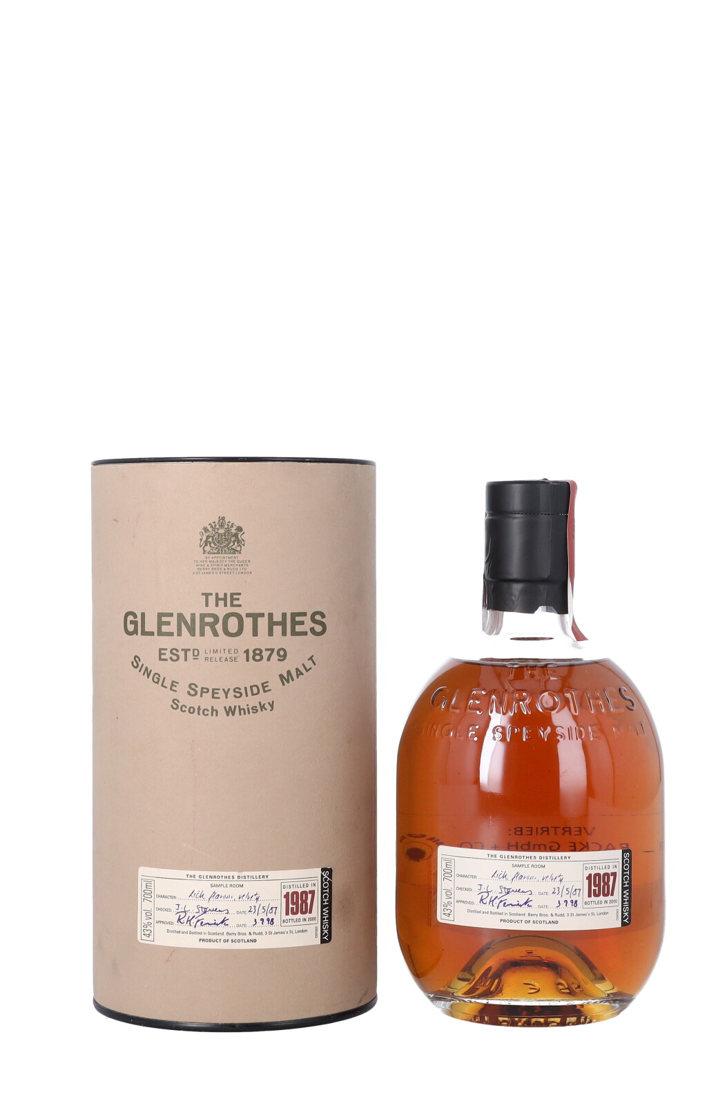 View full screen - View 1 of Lot 5814. The Glenrothes Limited Release 43.0 abv 1987 (1 BT70).