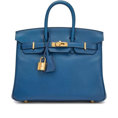 View full screen - View 1 of Lot 93. Deep Blue Swift Birkin 25 Gold Hardware, 2020.