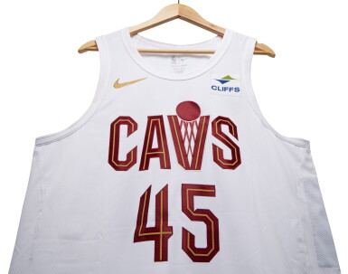 View full screen - View 1 of Lot 135. Donovan Mitchell Cleveland Cavaliers 2023-2024 Kia NBA Tip-Off Game Worn Association Edition Jersey.