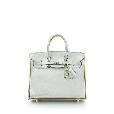 View full screen - View 1 of Lot 8307. Metallic Silver and Bronze Chevre Birkin 25 Palladium Hardware, 2005 .