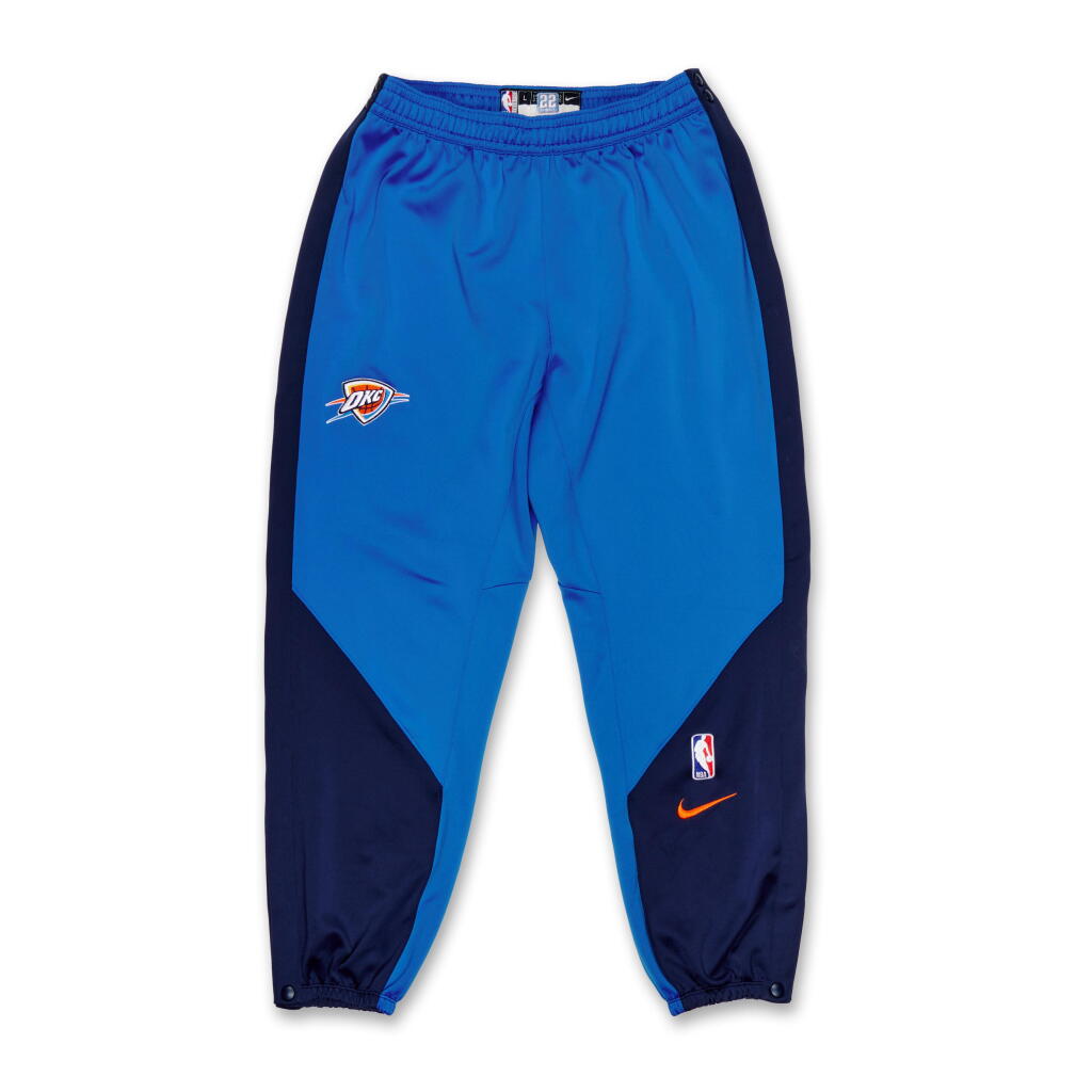 View full screen - View 1 of Lot 78. Cason Wallace Oklahoma City Thunder 2025 NBA Finals Game Issued Warmup Pants | ‘Championship Run’.