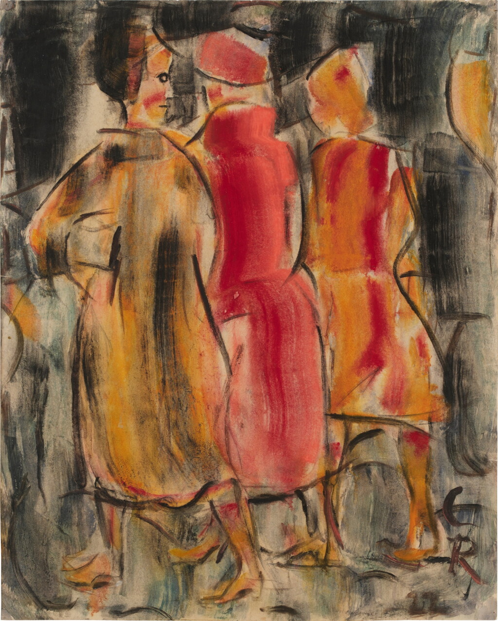 View full screen - View 1 of Lot 40. Drei Frauen auf der Straße (Three women on the street).