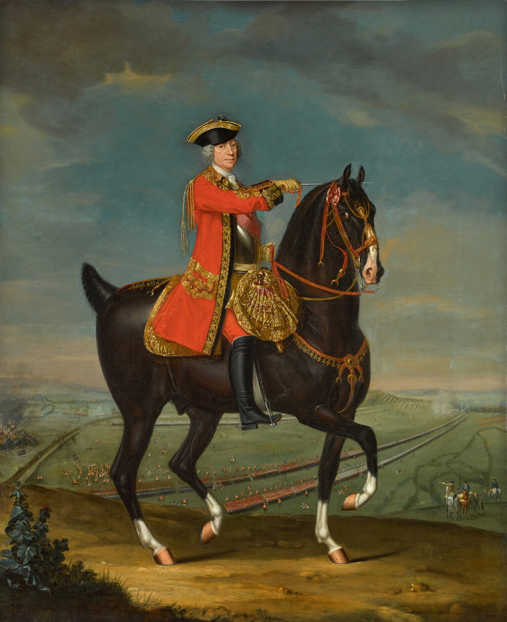 View full screen - View 1 of Lot 75. An equestrian portrait of Field Marshal Sir John Ligonier, 1st Earl of Ligonier (1680–1770).