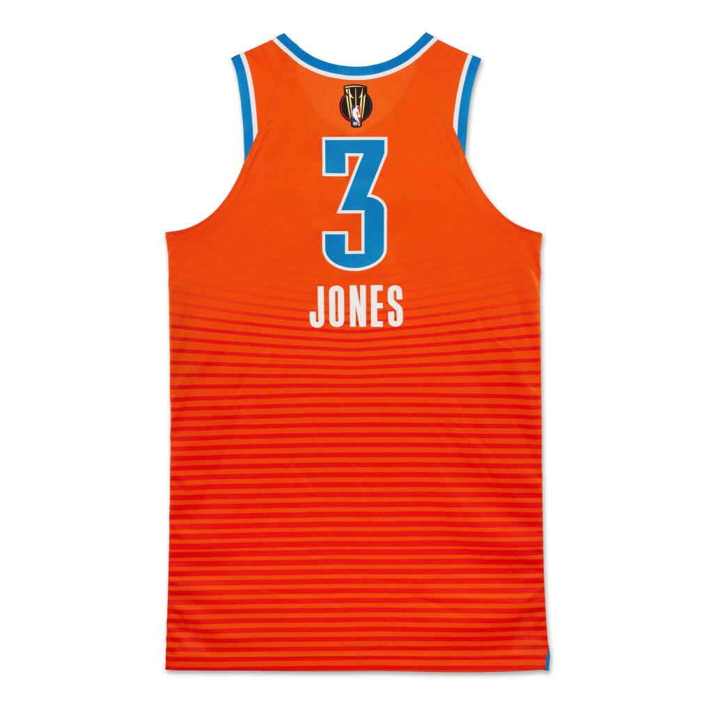 全萤幕检视 - 查看36Dillon Jones Oklahoma City Thunder 2024-2025 Emirates NBA Cup Finals Game Worn Statement Edition Jersey 的1