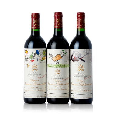 View full screen - View 1 of Lot 1370. Château Mouton Rothschild 1996 (3 BT).
