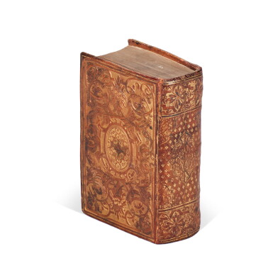View full screen - View 1 of Lot 1222. Titelmans, Elucidatio paraphrastica in librum divi Job, Lyon, 1554, Lyonese panel stamp binding for G.F. Madruzzo.