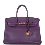 Hermès Ultraviolet Birkin 35cm of Clemence Leather with Gold Hardware