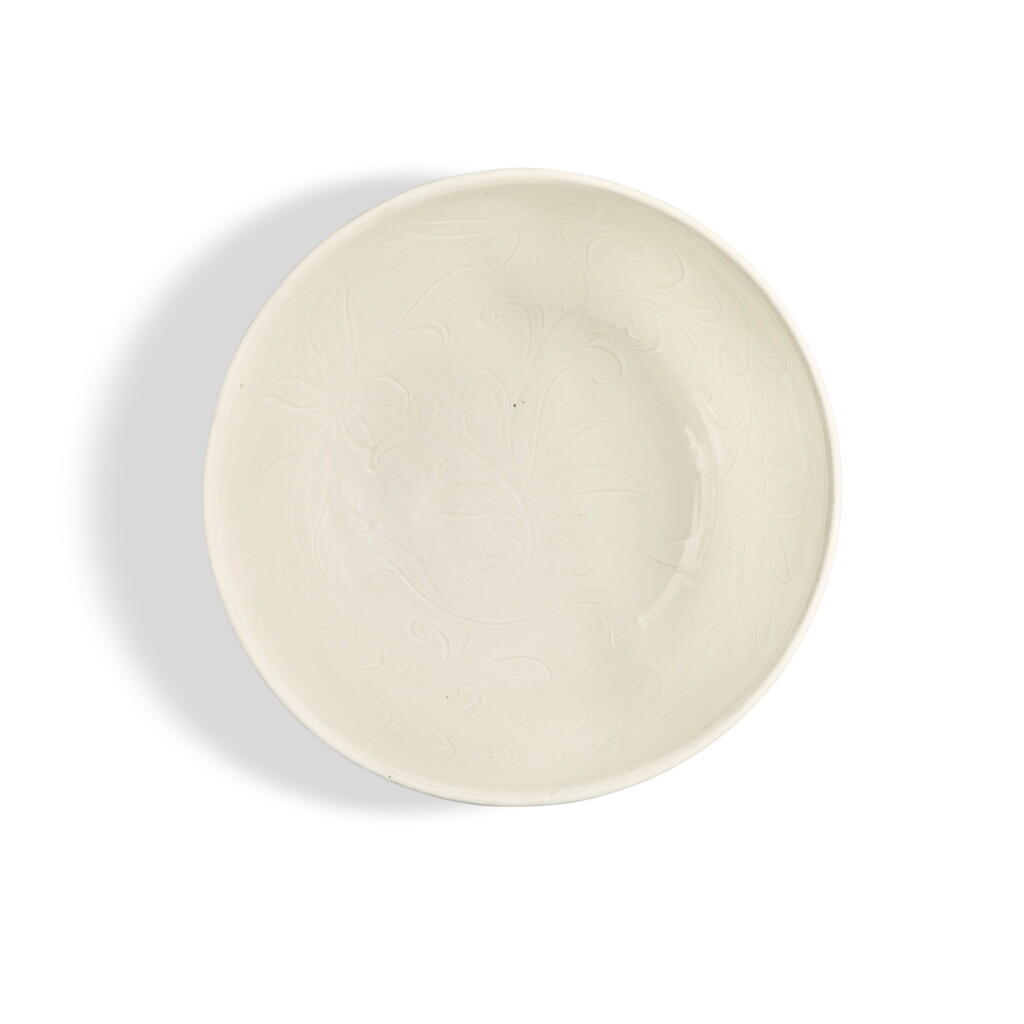 View full screen - View 1 of Lot 132. A large and exceptional carved 'Ding' 'lotus' basin, Northern Song Dynasty.