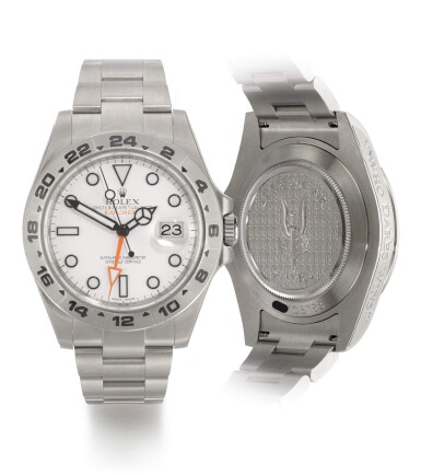 View full screen - View 1 of Lot 10. ROLEX | EXPLORER II, 22 SPECIAL AIR SERVICE, REFERENCE 216570, MILITARY STAINLESS STEEL DUAL-TIME WRISTWATCH WITH DATE AND BRACELET, CIRCA 2012.