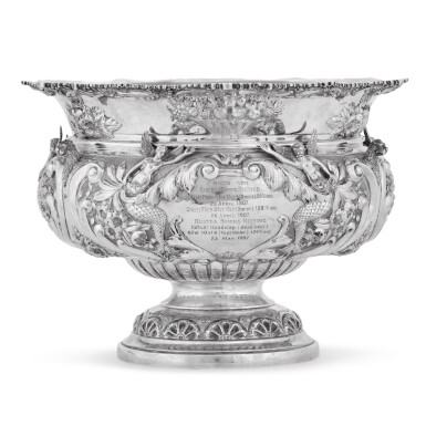 View full screen - View 1 of Lot 180. An Edwardian 'Armada' silver bowl, Walker & Hall, Sheffield, 1907.