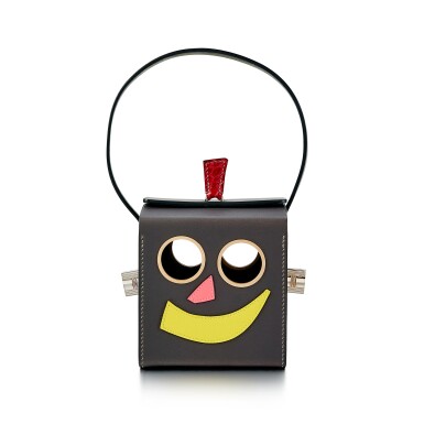 View full screen - View 1 of Lot 8336. Graphite Calfskin and Alligator Robot Bag Petit H Permabrass and Palladium Hardware, 2019.
