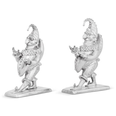View full screen - View 1 of Lot 171. A pair of Victorian novelty silver table lighters or inkstands, Charles & George Fox, London, 1844 and 1846.