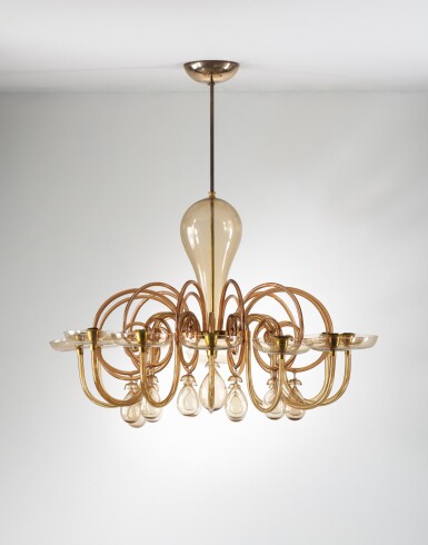View full screen - View 1 of Lot 65. Chandelier, model n. 778.