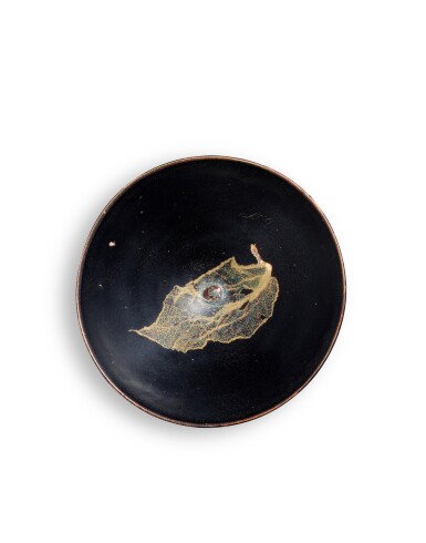 View full screen - View 1 of Lot 9874. A superb Jizhou 'leaf' bowl, Song dynasty | 宋 吉州窰黑釉木葉天目盞.