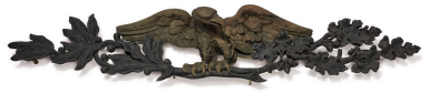 View full screen - View 1 of Lot 1145. VERY FINE AND RARE LARGE AMERICAN CARVED WOOD EAGLE, CIRCA 1815.