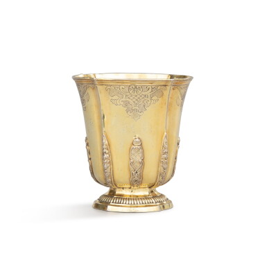View full screen - View 1 of Lot 873. A silver-gilt beaker in tulip form, Johann Joacob Ehrlen, Strasburg, 1736-1750.
